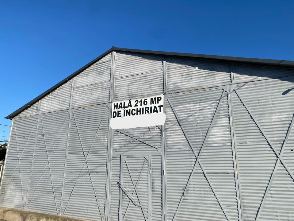 Hala/Depozit/Spatiu industrial/comercial de inchiriat - 216 MP, Husi, Vaslui