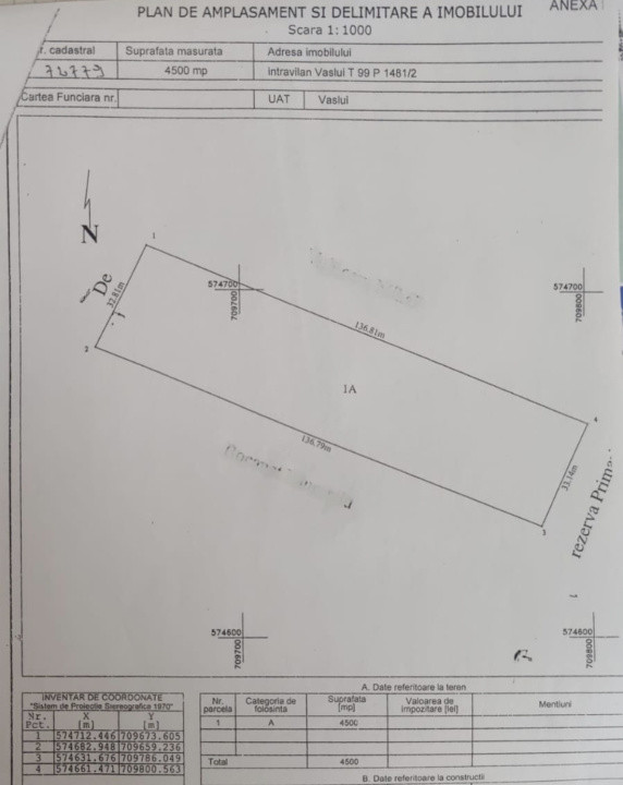De vânzare teren 4500 mp – zonă excelentă, Kaufland Vaslui